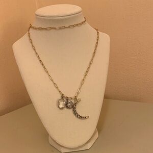 torrid Gold-Tone Crescent Moon Charm Necklace with Mixed Charms